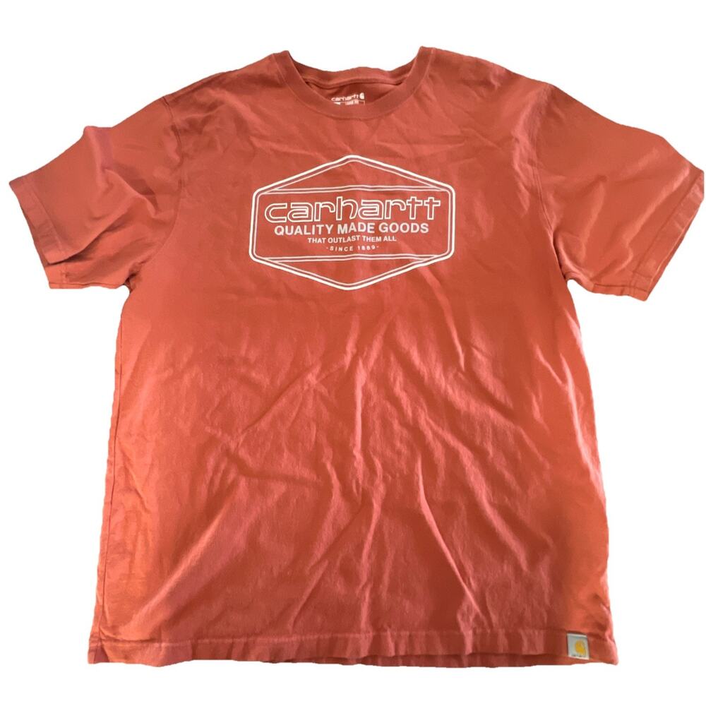 Carhartt Size M Mens Red 100% Cotton Loose Fit Crew Neck Quality Top 1RE20